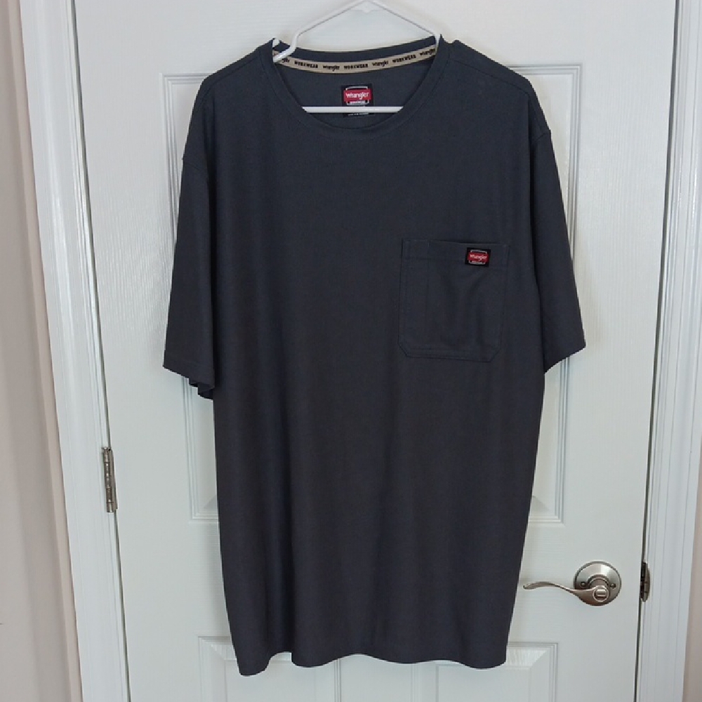 Wrangler Workwear Mens 2XL Dark Gray Pocket T-Shirt